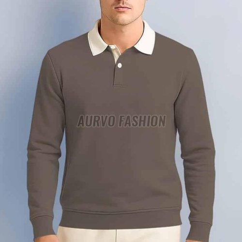 Cotton Blend Designer Collar Neck T Shirt