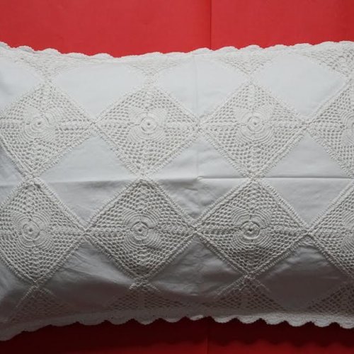 20x30 Inch Linen Lace White Pillow Cover