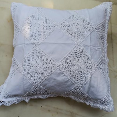 22x22 Inch Linen Lace Cushion Cover