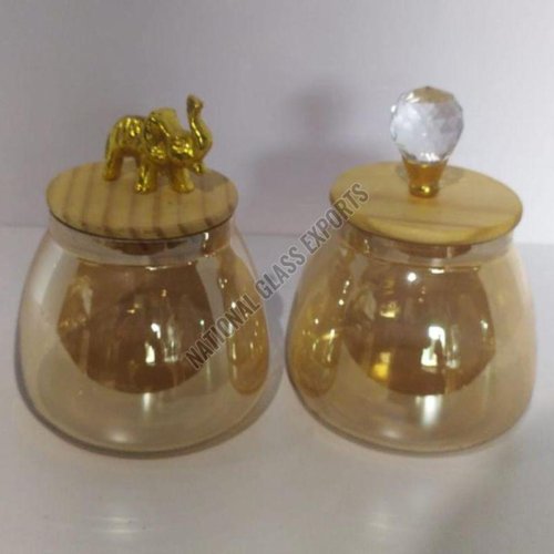 Golden Glass Candle Jar