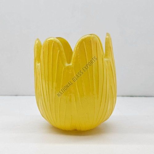 Yellow Glass Candle Votive
