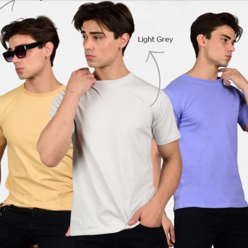180 GSM Solid Cotton Sinker Regular Fit T-Shirt