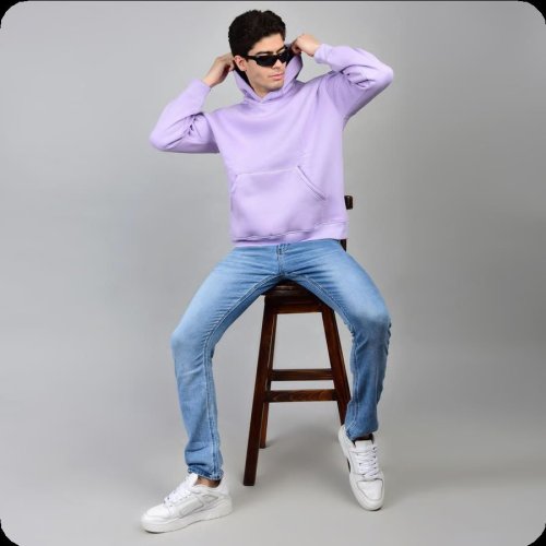 Lavender Oversize Fleece Hoodie