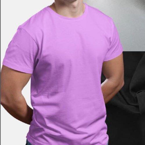 Lavender Solid Cotton Sinker Regular Fit T-Shirt
