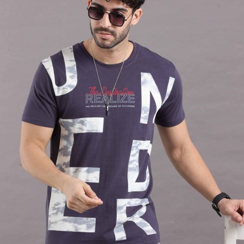 Men Printed  Polo Collar T-shirt