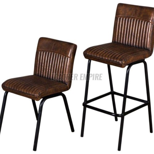 Brown Leatherette Dinner Chair