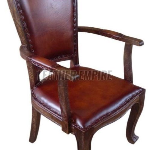 Light Brown Color Wooden Leather Chari