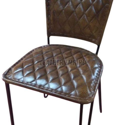 Light Brown Leather Dining Chair