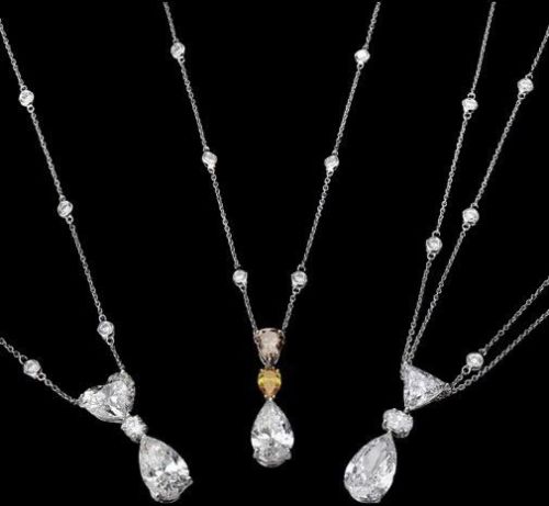 Diamond Studded Teardrop Pendants