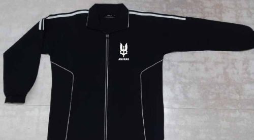 Black Custom Printed Sports Track Jacket