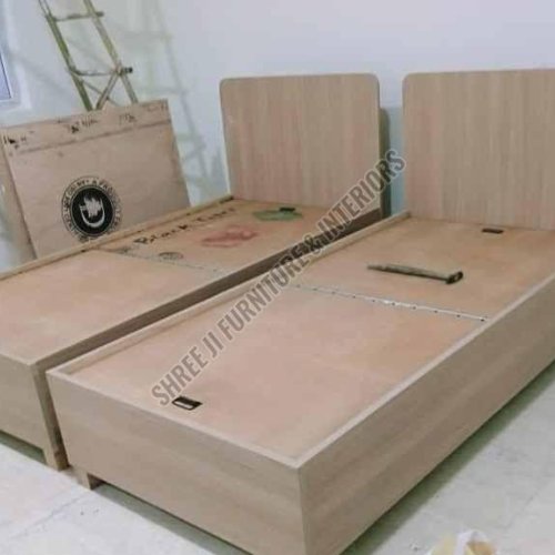 Oak Brown Single Box Bed