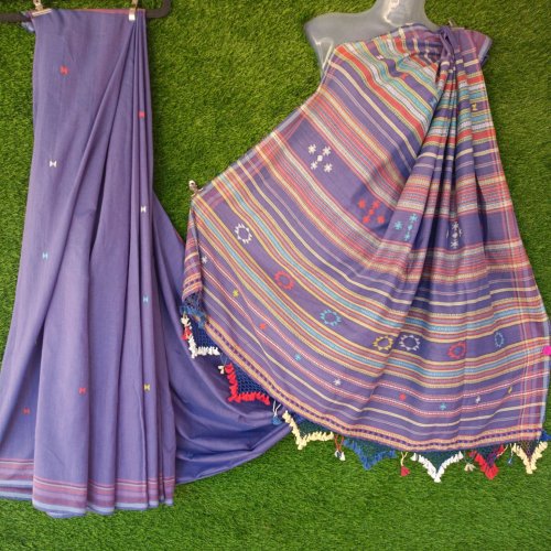 Handloom Pure Kala Cotton Checkered Saree