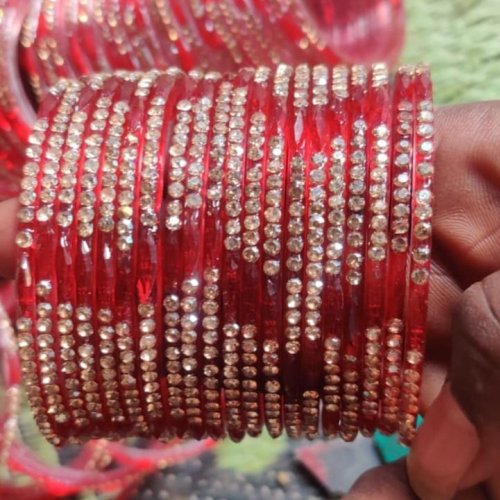 Dark Pink Zircon Bangles