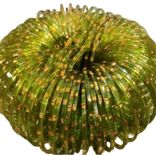 Light Green Golden Polished Bangles