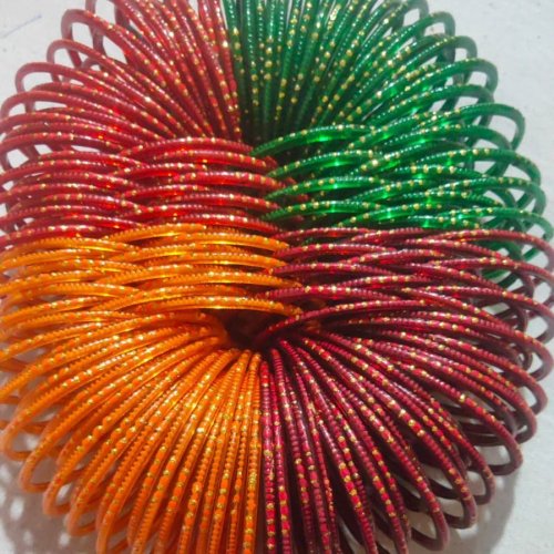 Shiny Stone Work Jari Bangles