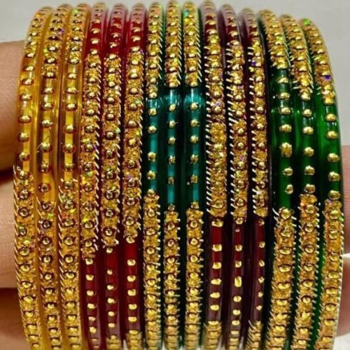 Traditional Stone Work Jari Bangles