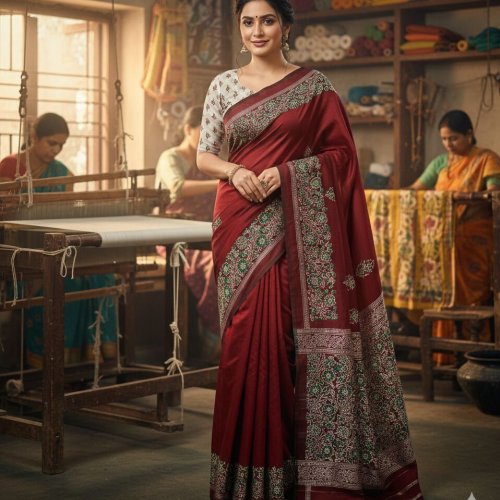 South Cotton Hand Block Printed Saree