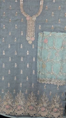 Heavy Zarkan Work Unstitched Salwar Suit Set