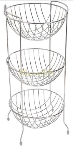 Round Stainless Steel Vegetable Storage Basket Rack