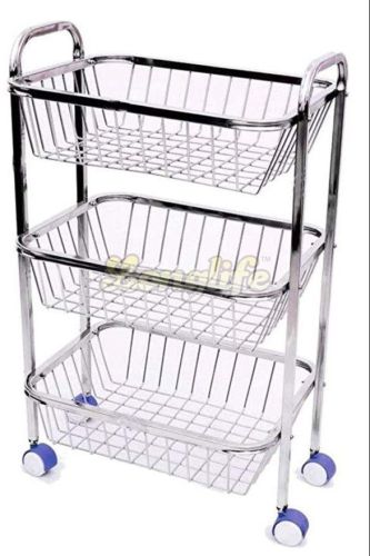 Square Pipe Stainless Steel Kitchen Storage Trolley