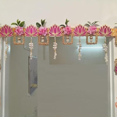 decorative artificial door wall hanging lotus flower toran