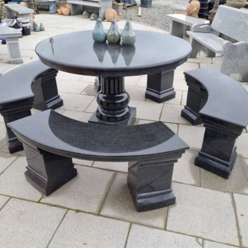 Black Granite Table Chair Set