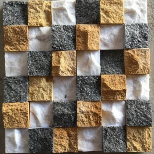 Multicolor Natural Stone Mosaic Cladding