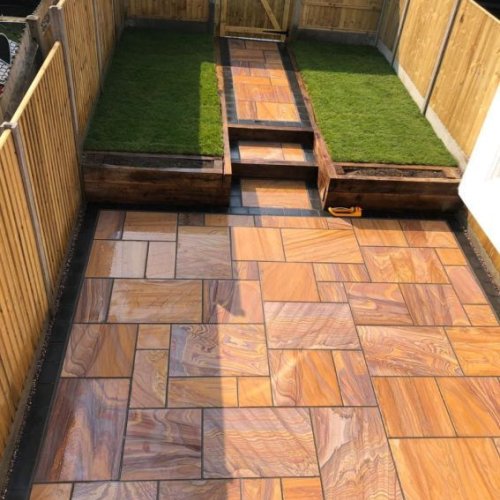 Rainbow Sandstone Paving Tiles