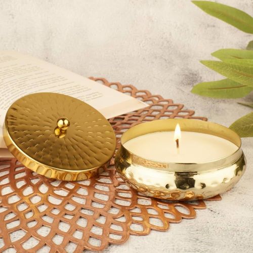 Metal Gold Urli Candle
