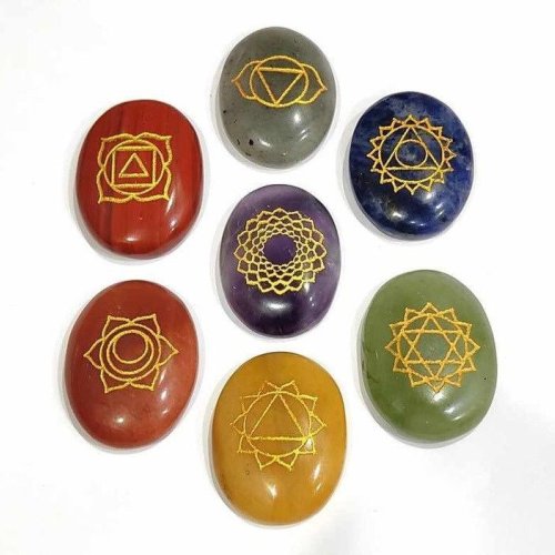 7 Chakra Healing Stone Oval Shape Set