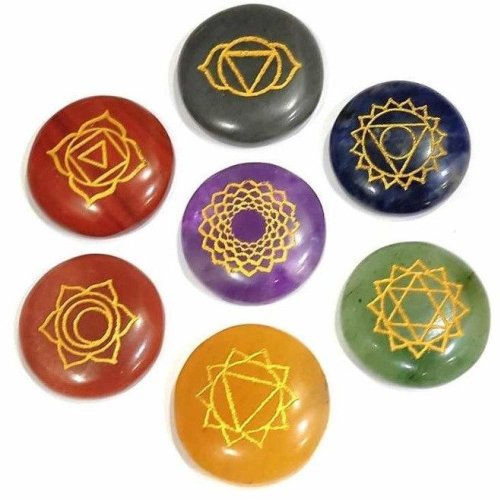 7 Chakra Healing Stone Round Shape Set