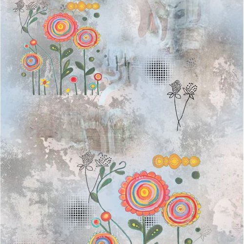 Abstract Floral Artistic Digital Print Fabric