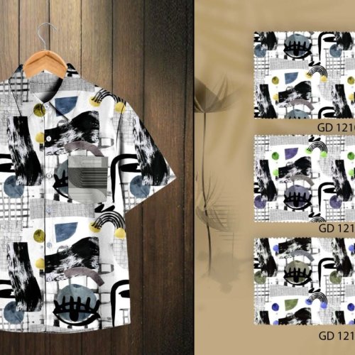 Boys Cotton Abstract Art Print Shirt