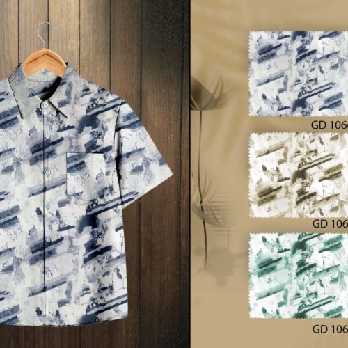 Boys Cotton Abstract Brush Shirt