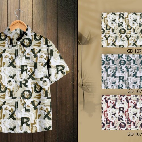 Boys Cotton Abstract Typography Print Shirt