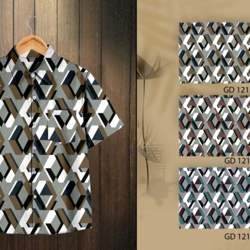 Boys Cotton Geometric Print Shirt