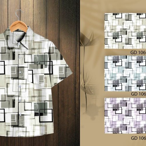 Boys Cotton Geometric Square Print Shirt