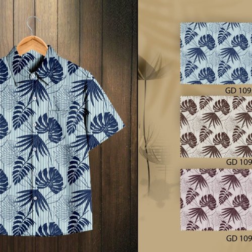 Boys Cotton Leaf Print Shirt