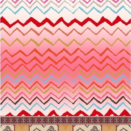 Chevron Fusion Border Style Cotton Fabric