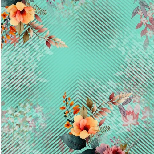 Floral Stripe Digital Print Fabric
