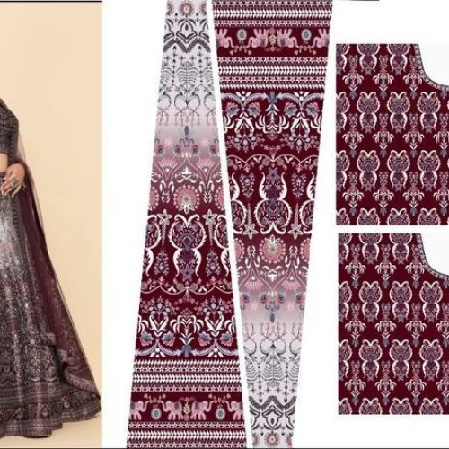 Ladies Silk Maroon Ethnic Lehenga Choli Set