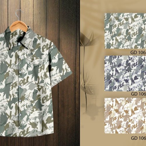 Men Cotton Olive Grey Abstract Printed Casual Shirt