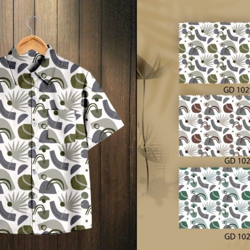 Men Cotton White Abstract Printed Casual Shirt