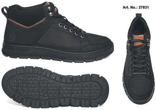 Black Leather Lace Up Men Boot