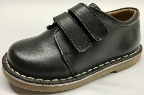 Black Leather Rip Tape Velcro Boot