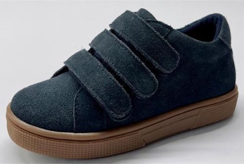 Boy Navy Blue Suede Velcro Sneakers