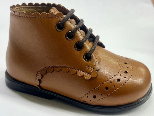 Brown Lace Up Toddler Baby Girl Shoes