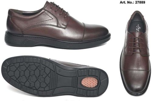 Brown Leather Lace Up Men Formal Shoes
