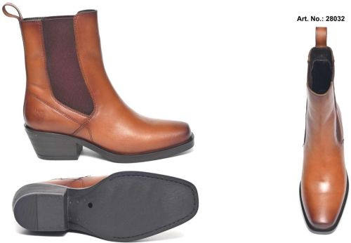 Brown Mid Heel Leather Chelsea Boot