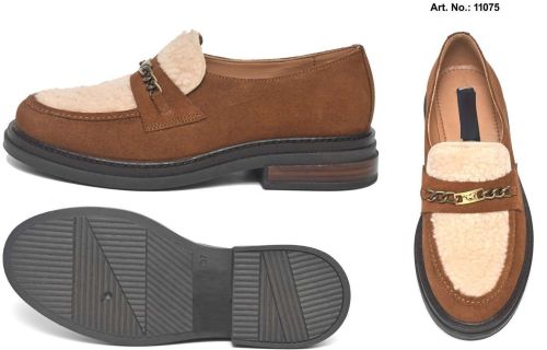 Brown Shearling Lined Loafer